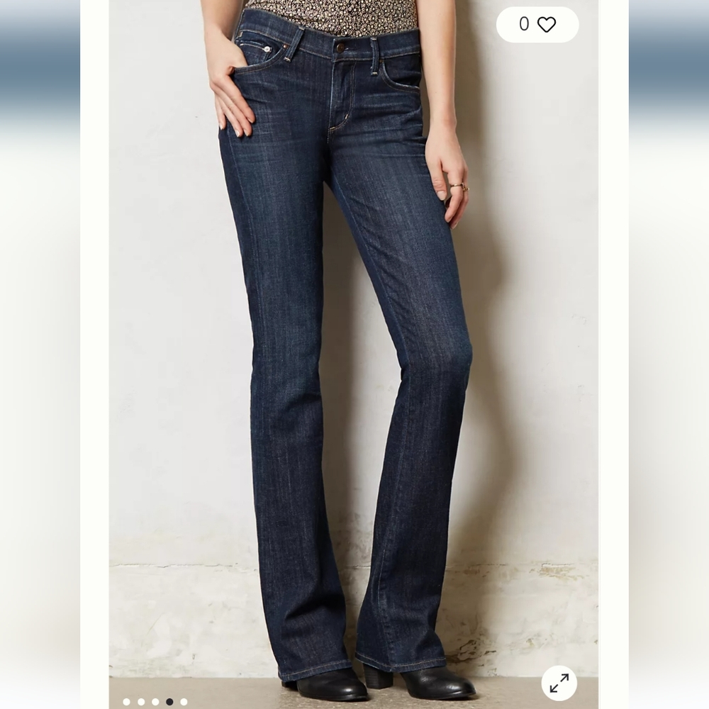 Anthropology Citizens of Humanity Amber Medium Rise Bootcut Dark Rinse Jeans